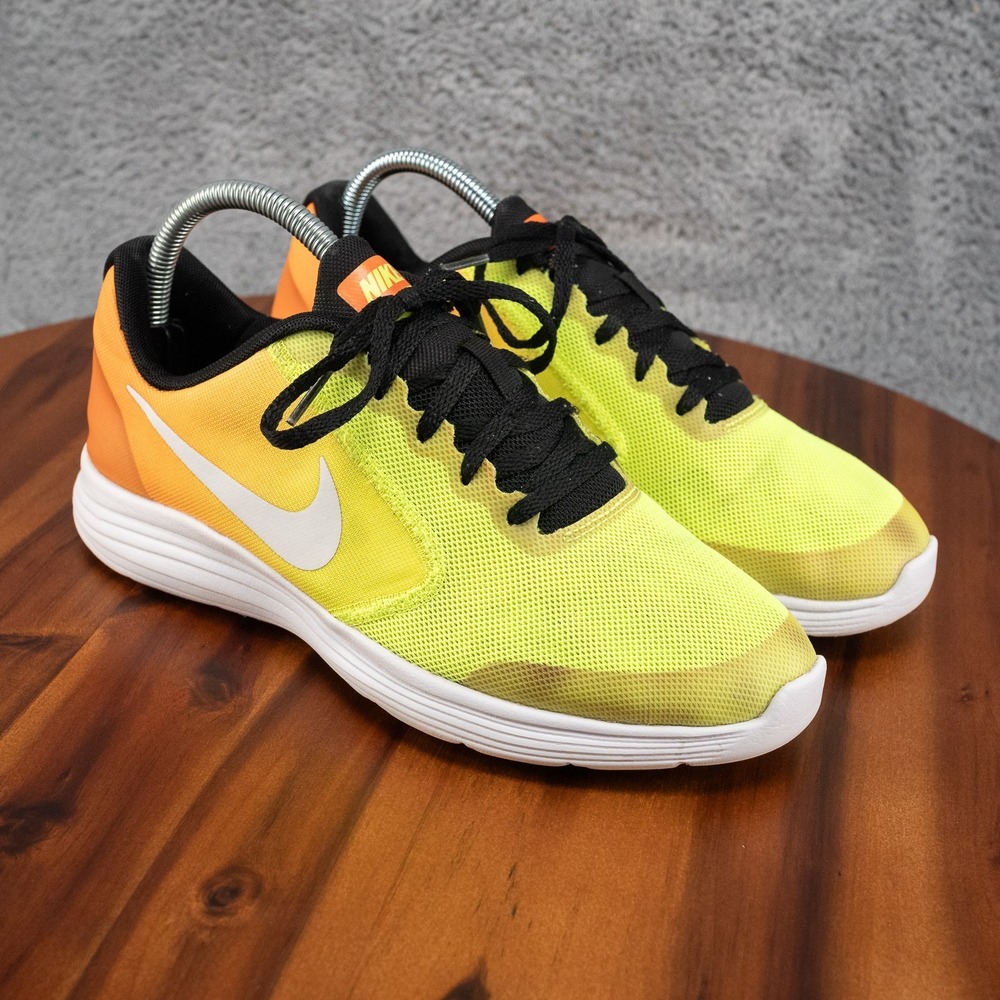 Nike Youth Yellow Orange Revolution 3 819416-803 Athletic Shoes Sz 6.5Y Wmns 8